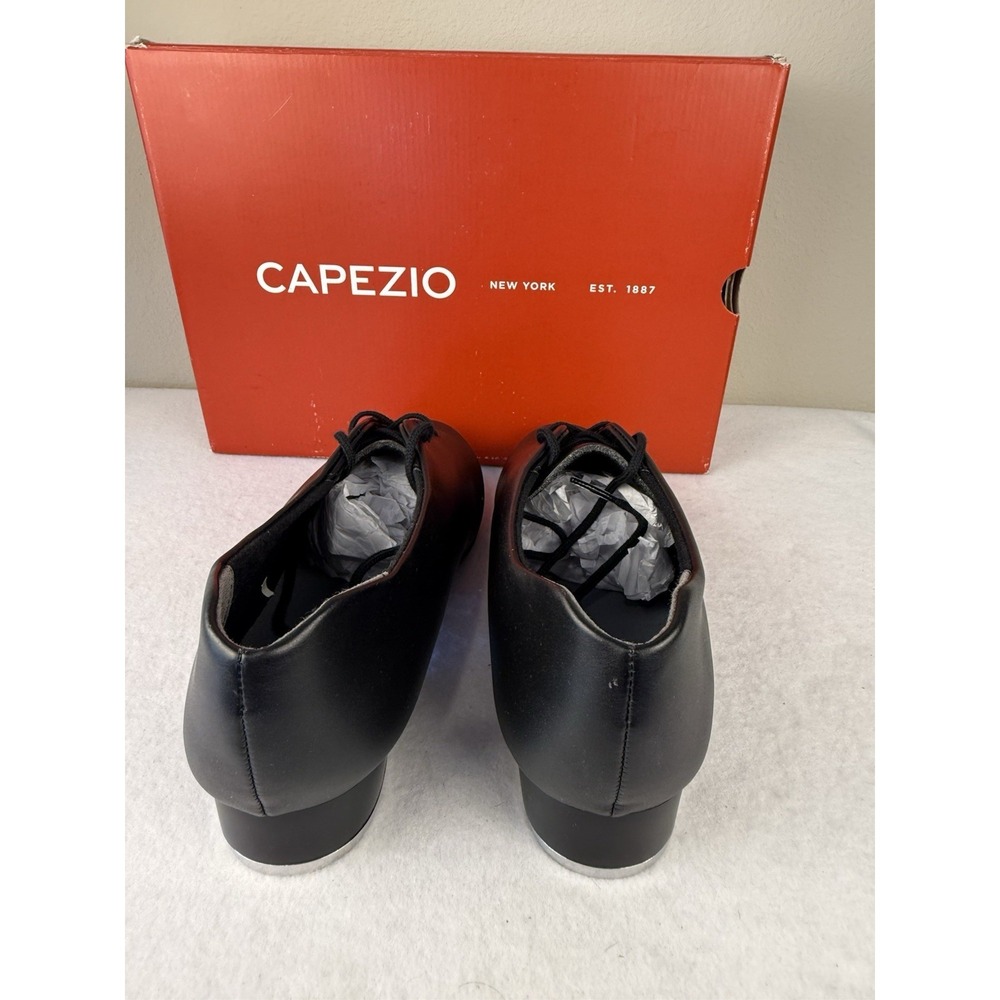 Capezio Tic Tap Toe Tap Shoes Black Mens 6.5 W Womens 8 Teletone Taps No Box - Picture 4 of 9